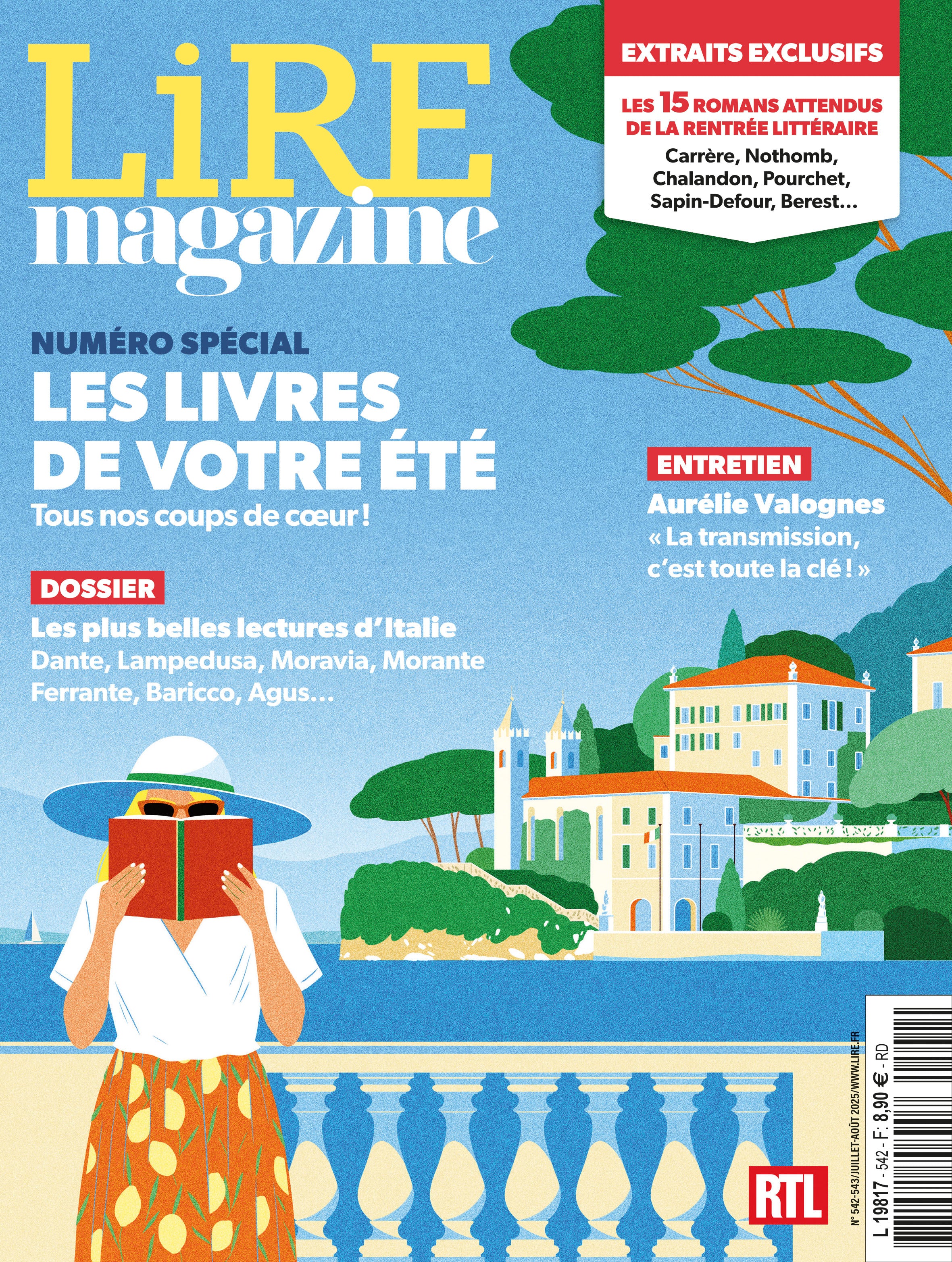 Lire Magazine n°542/543 - Les livres de votre été + 32 pages de jeux langue française - juillet-août 2025