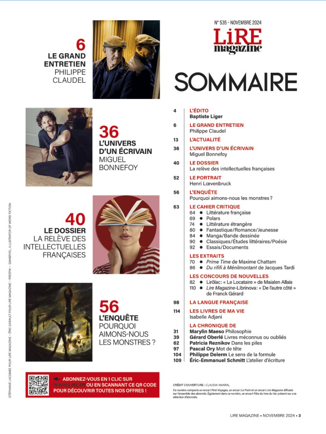 Lire Magazine n°535 - Ces femmes qui bousculent les idées - novembre 2024