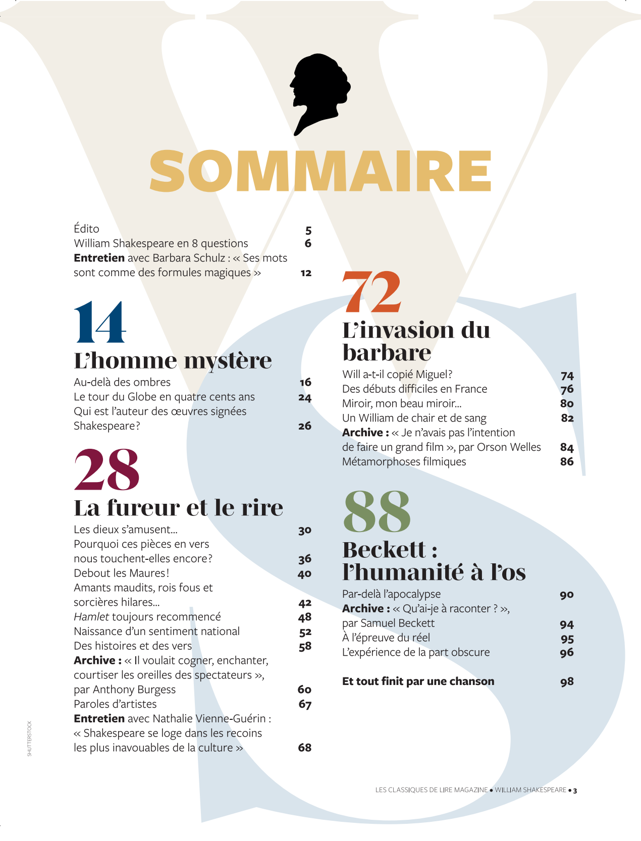 Sommaire Shakespeare Lire Magazine