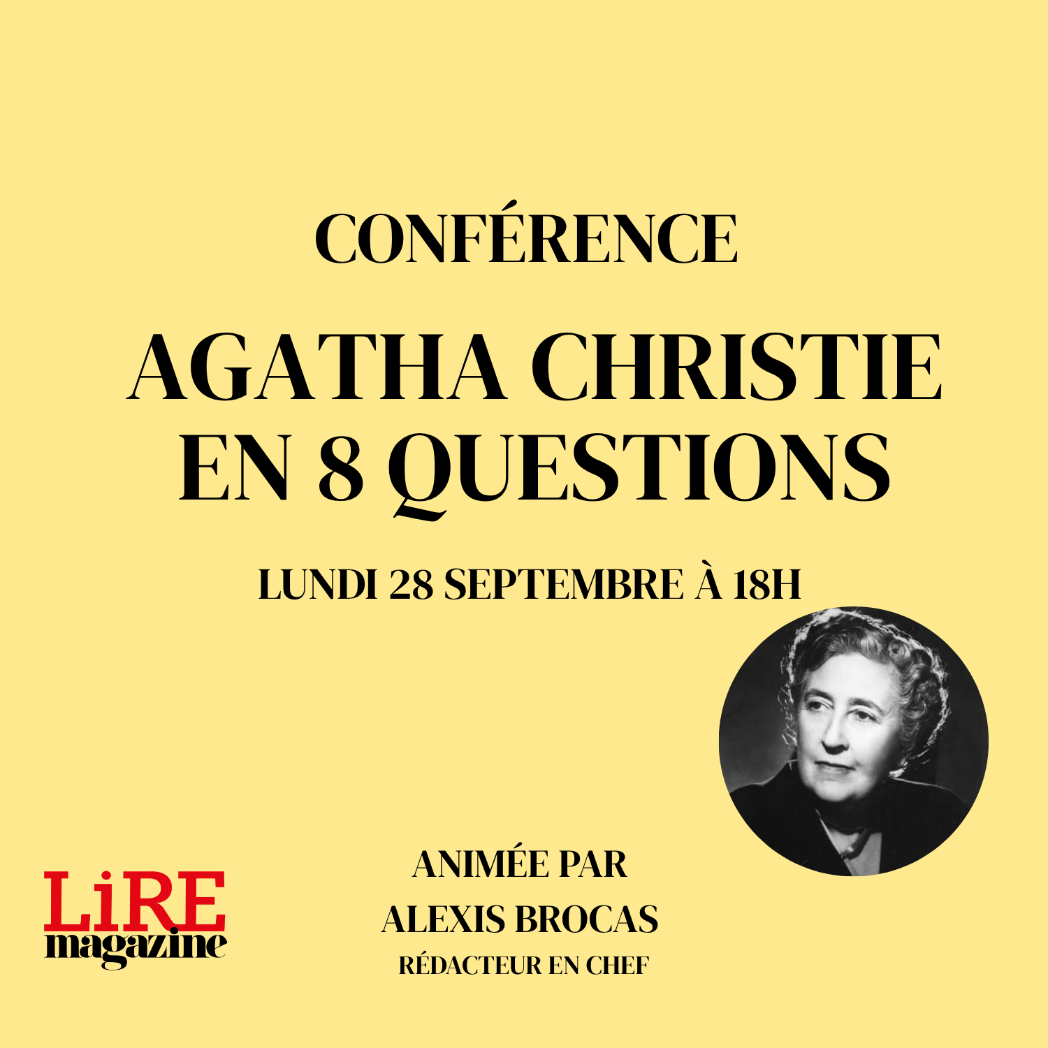 Conférence en ligne et en direct : Agatha Christie en 8 questions