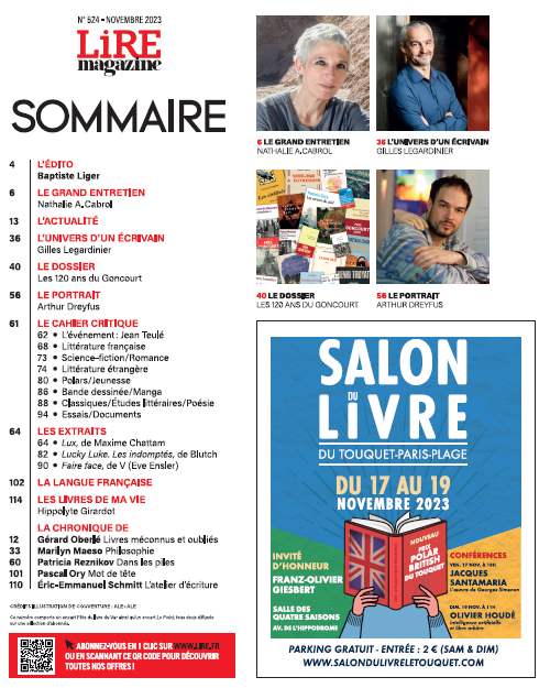 Lire Magazine n°524 - Les 120 ans du Goncourt - Novembre 2023