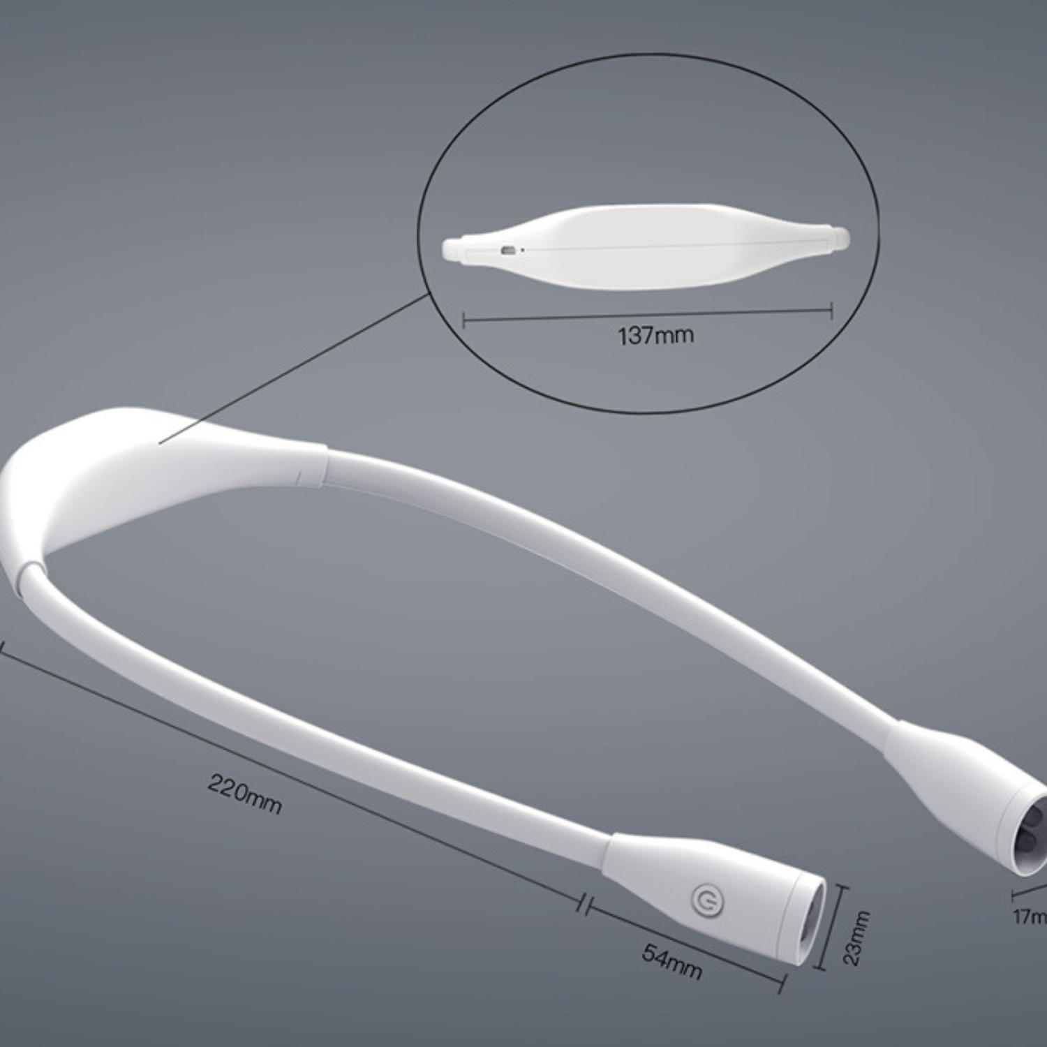 La lampe de lecture tour du cou blanche