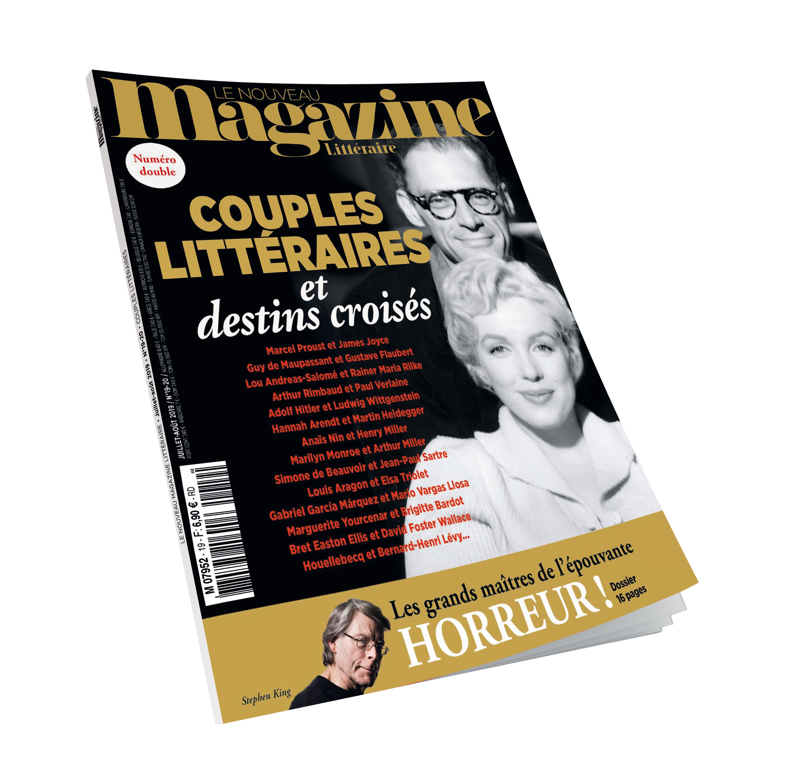 Nouveau Magazine Littéraire n°19 20 - Couples littéraires et destins croisés - juin 2019.