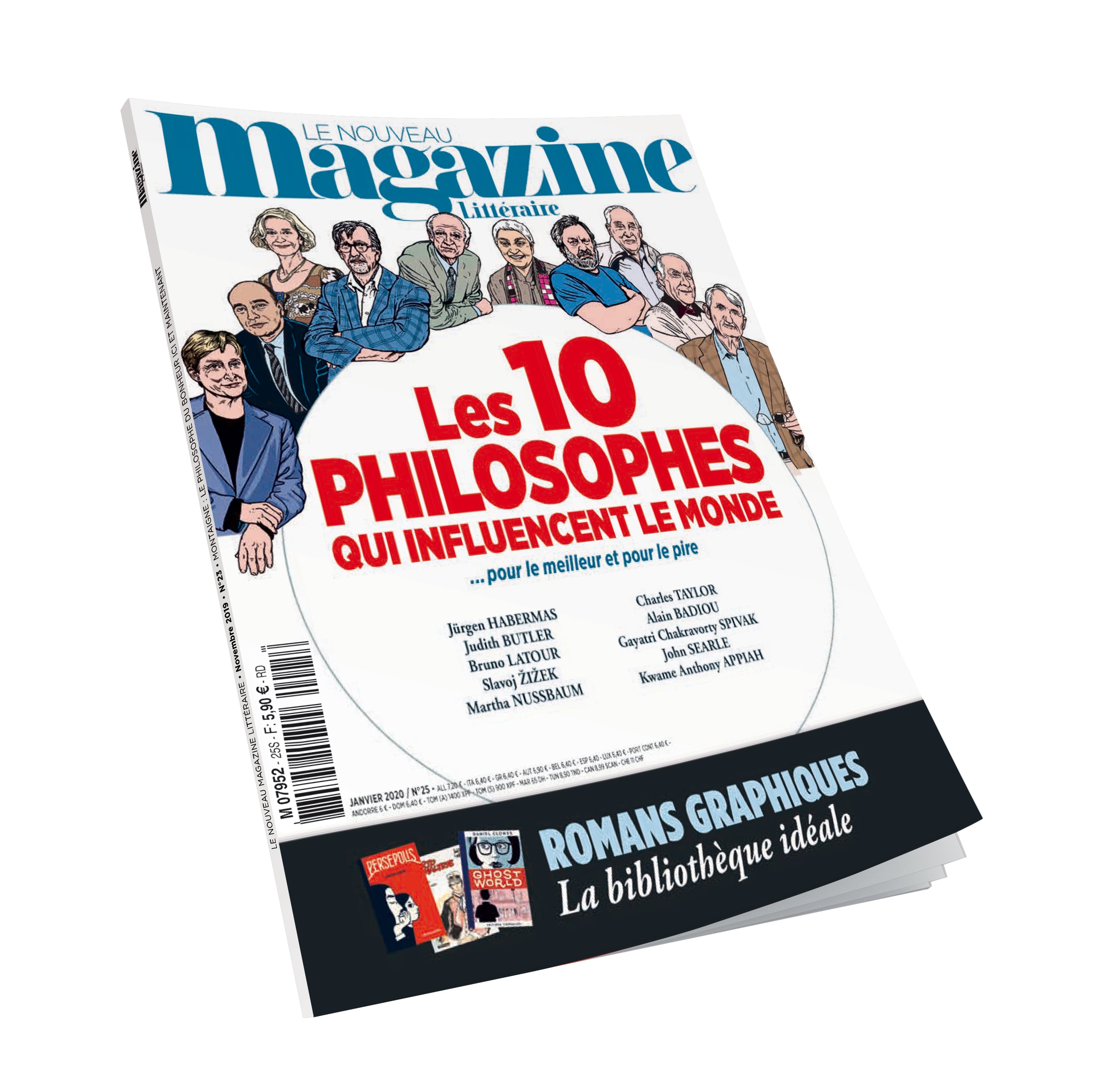 Nouveau Magazine Littéraire n°25 - Les 10 philosophes qui influencent le monde pour le meilleur et le pire - décembre 2019.