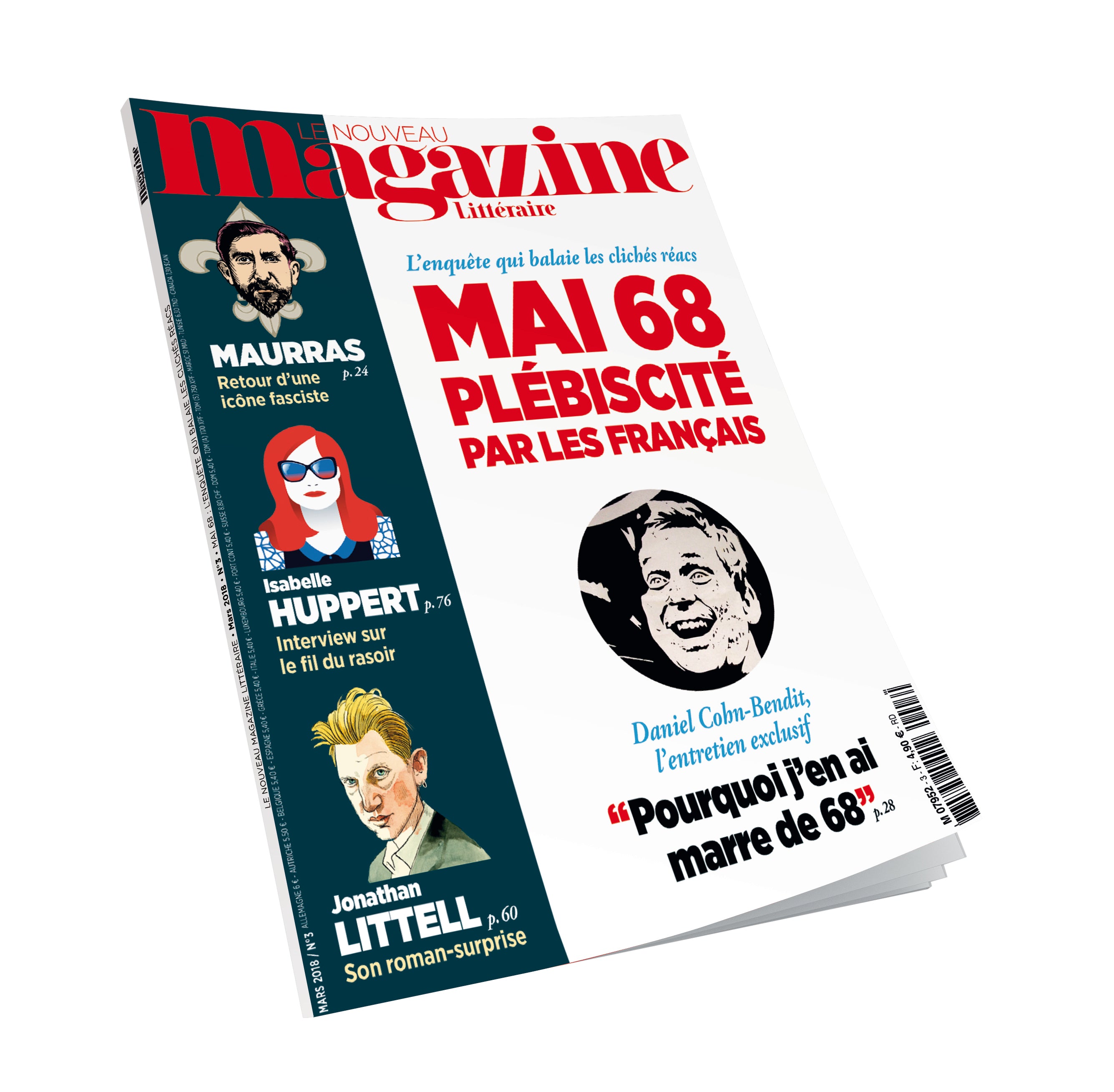 Nouveau Magazine Littéraire n°3 - Mai 68 plébiscité par les Français - mars 2018.