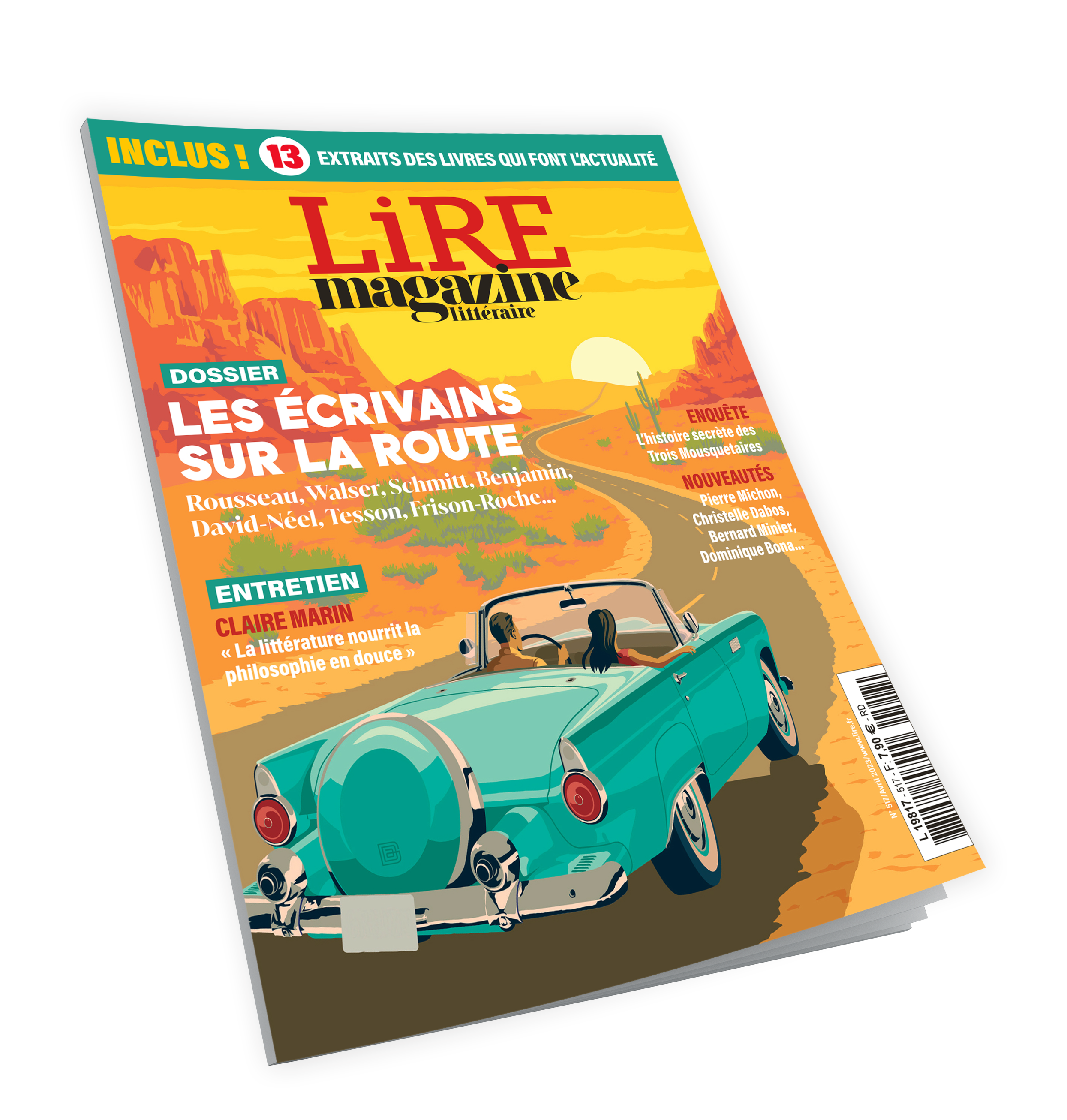 Lire Magazine littéraire n°517 - Les écrivains sur la route - Avril 2023