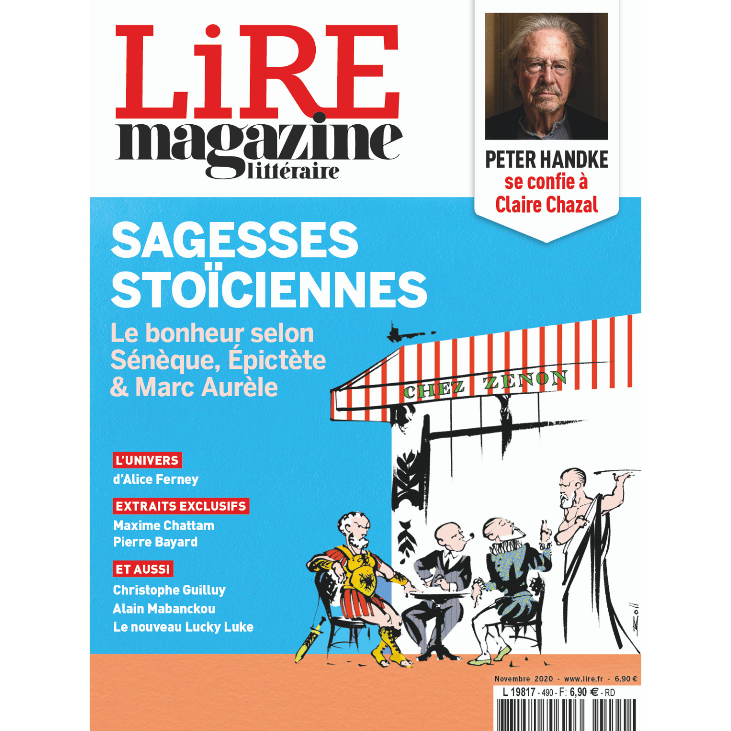 Lire Magazine Littéraire n°490 - Sagesses stoïciennes - novembre 2020.