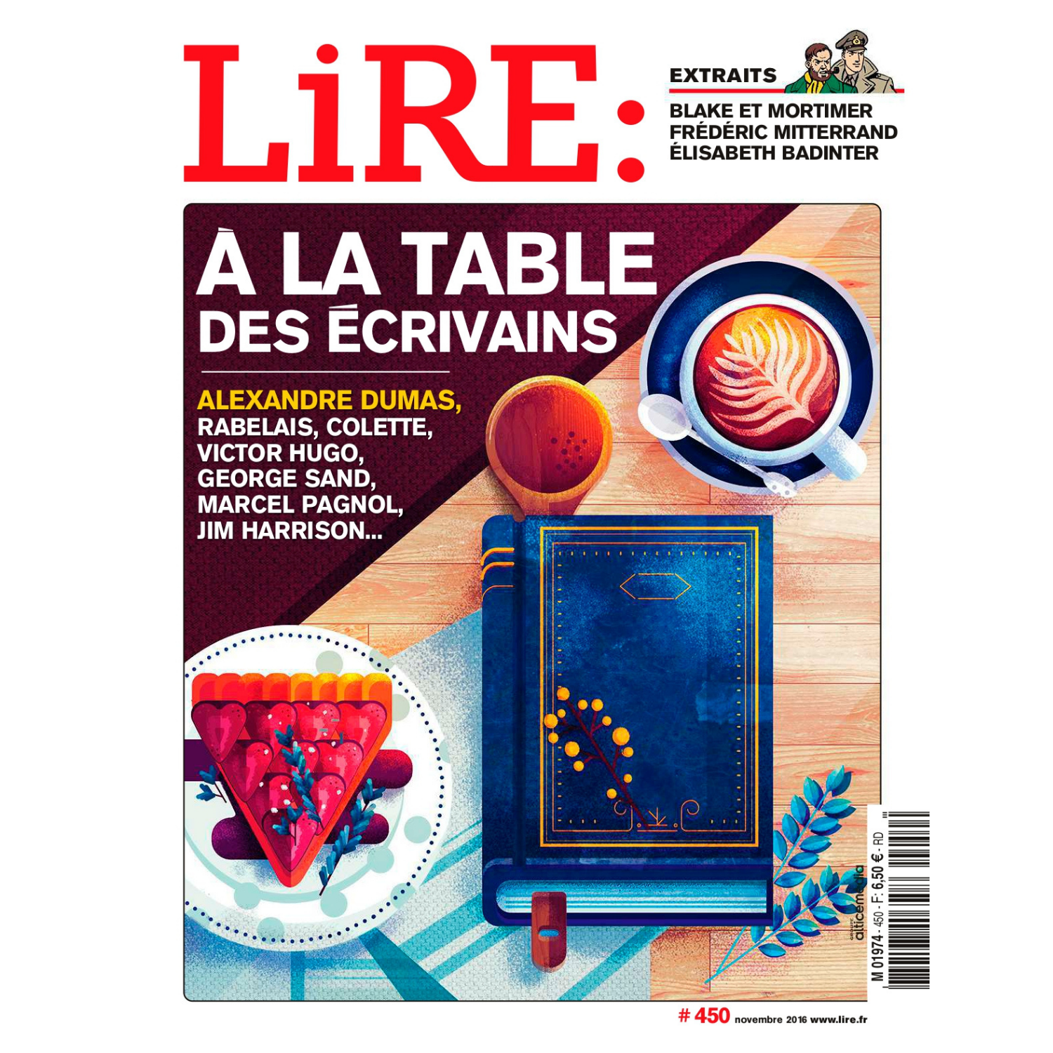 Lire n°450 - À la table des écrivains - novembre 2016.
