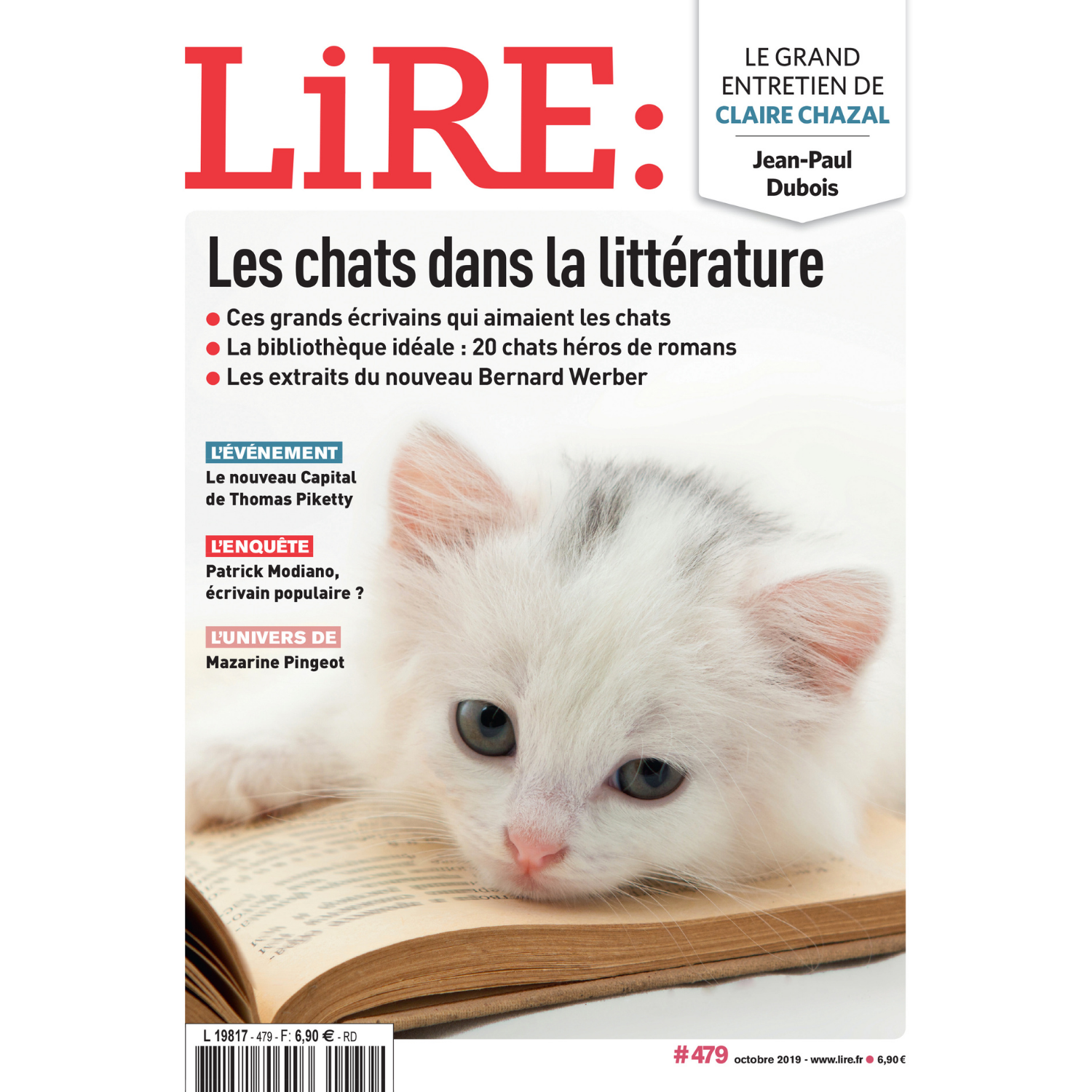 Lire n°479 - Les chats dans la littérature - octobre 2019.