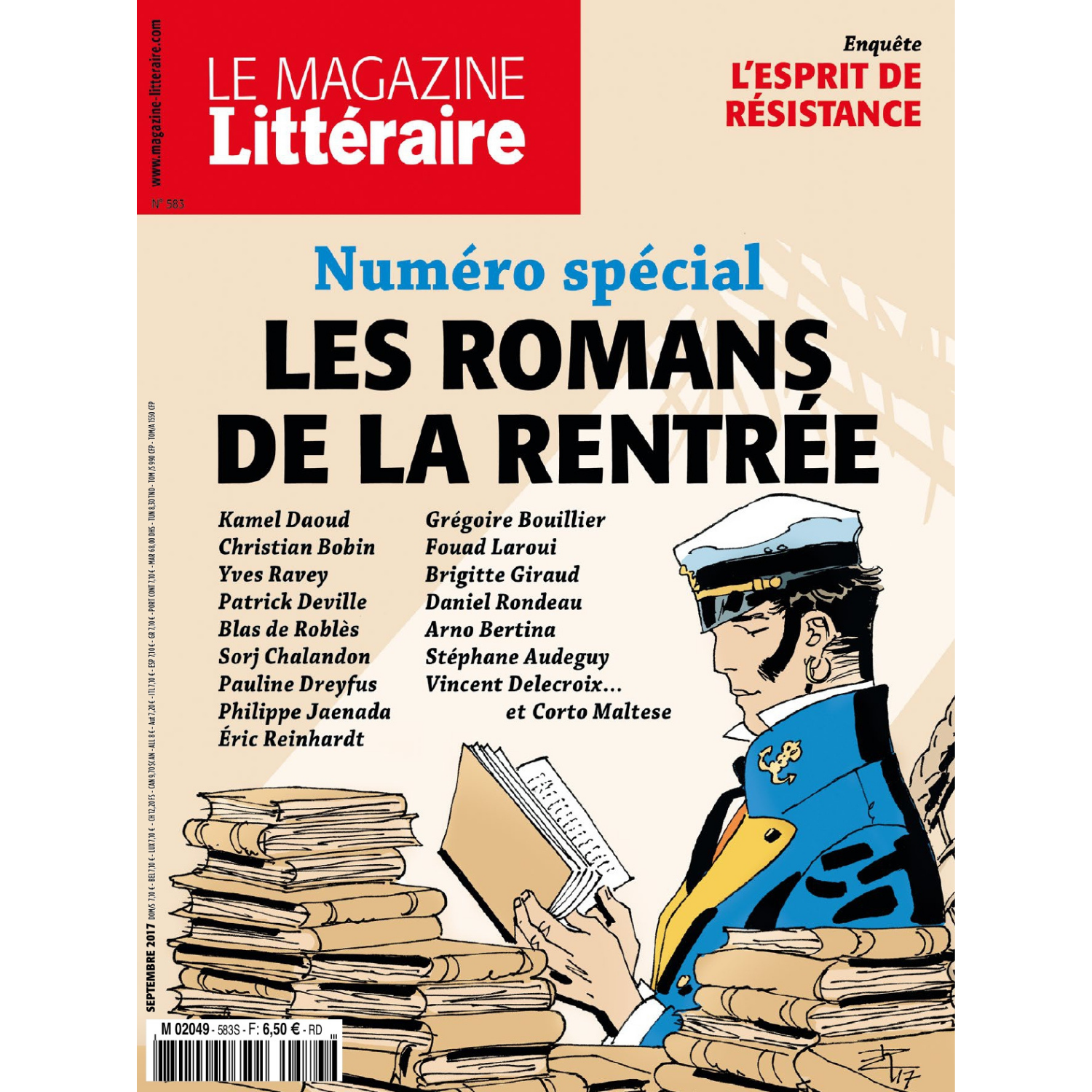 Magazine Littéraire n°583 - Romans de la rentrée - août 2017.