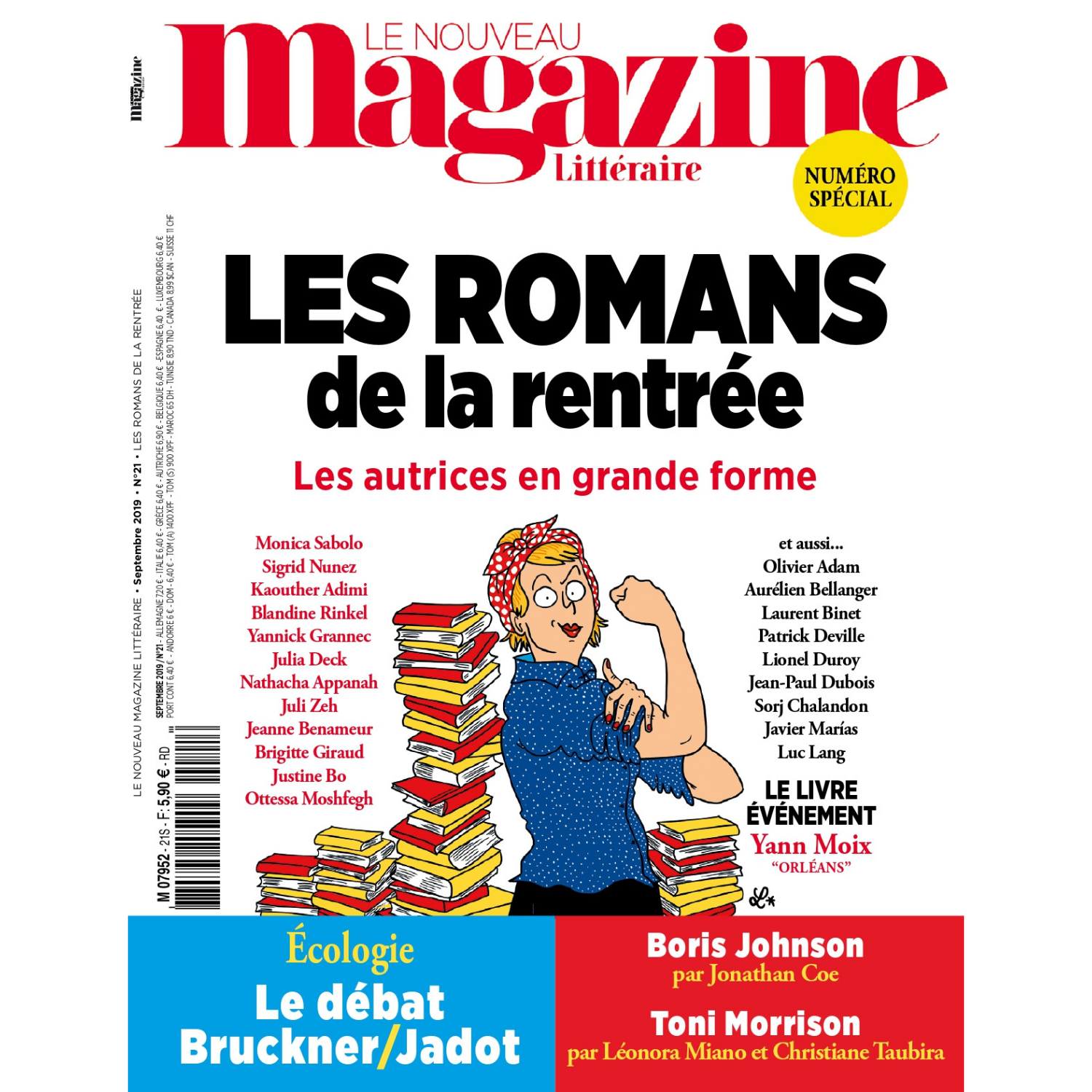 Nouveau Magazine Littéraire n°21 - Les romans de la rentrée, les autrices en grande forme - août 2019.