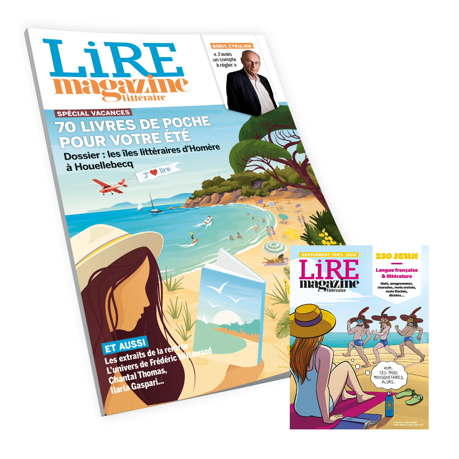 Lire Magazine Littéraire n°509 - Spécial été : Sélection poches & Supplément 100% JEUX - Été 2022