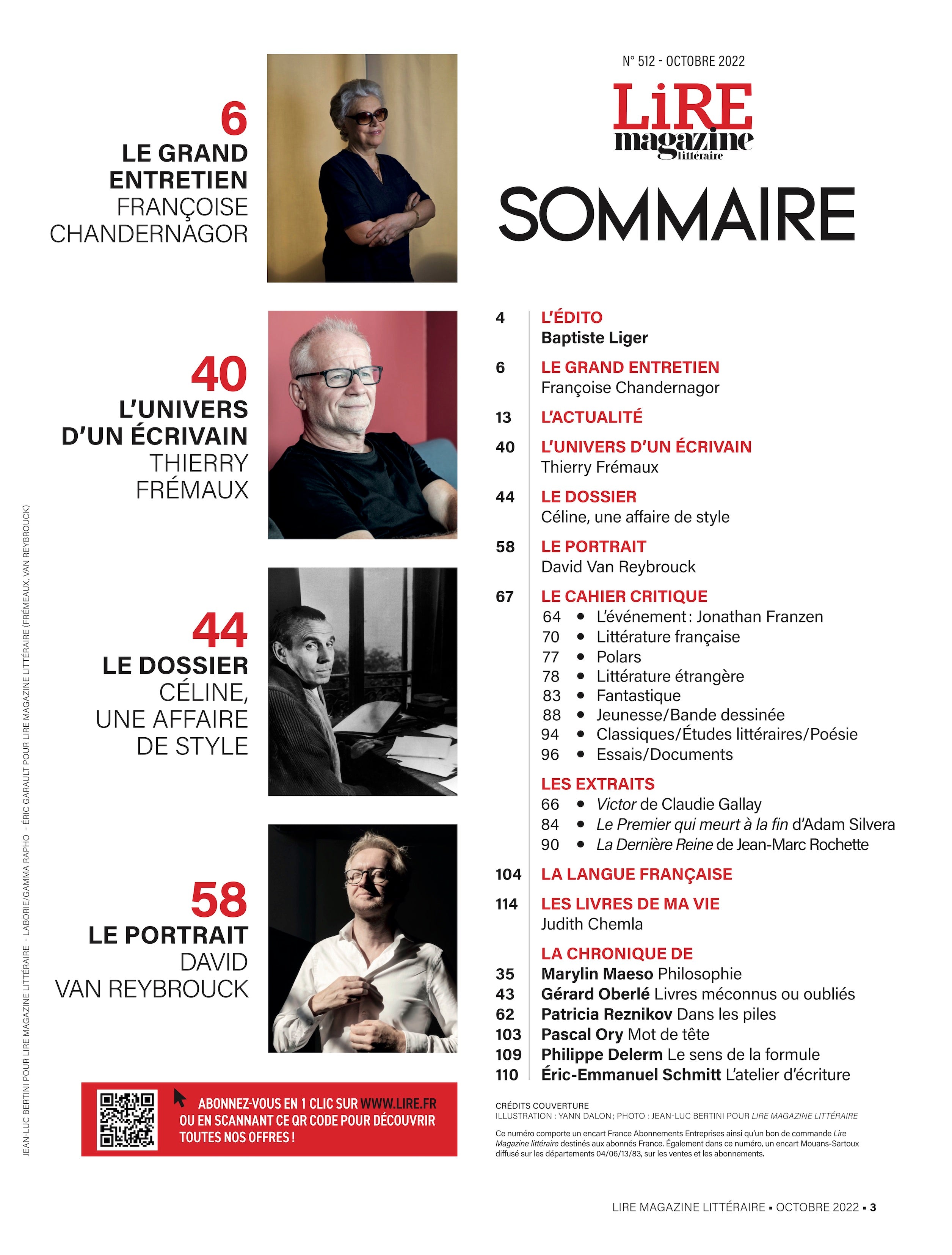 Lire Magazine littéraire n°512 - Louis Ferdinand Céline - Octobre 2022