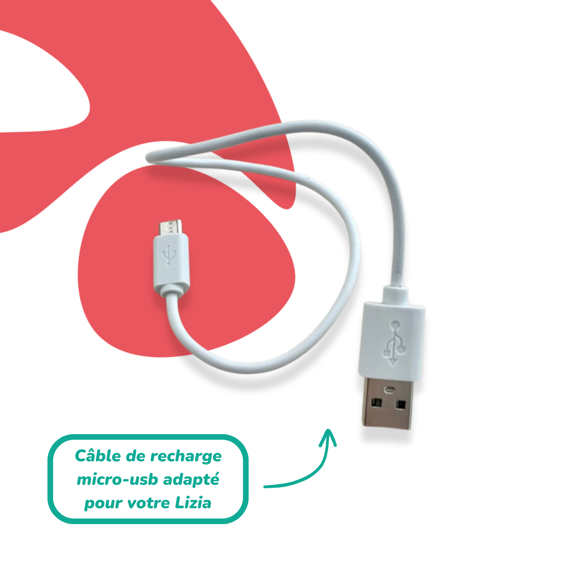 Câble de chargement pour votre Lizia, la lampe de lecture 3-en-1