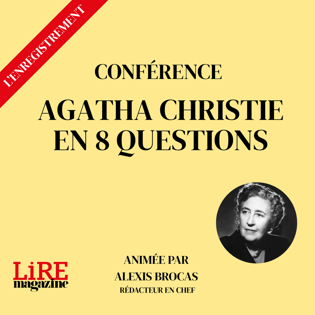 Enregistrement de la  conférence en ligne et en direct : Agatha Christie en 8 questions