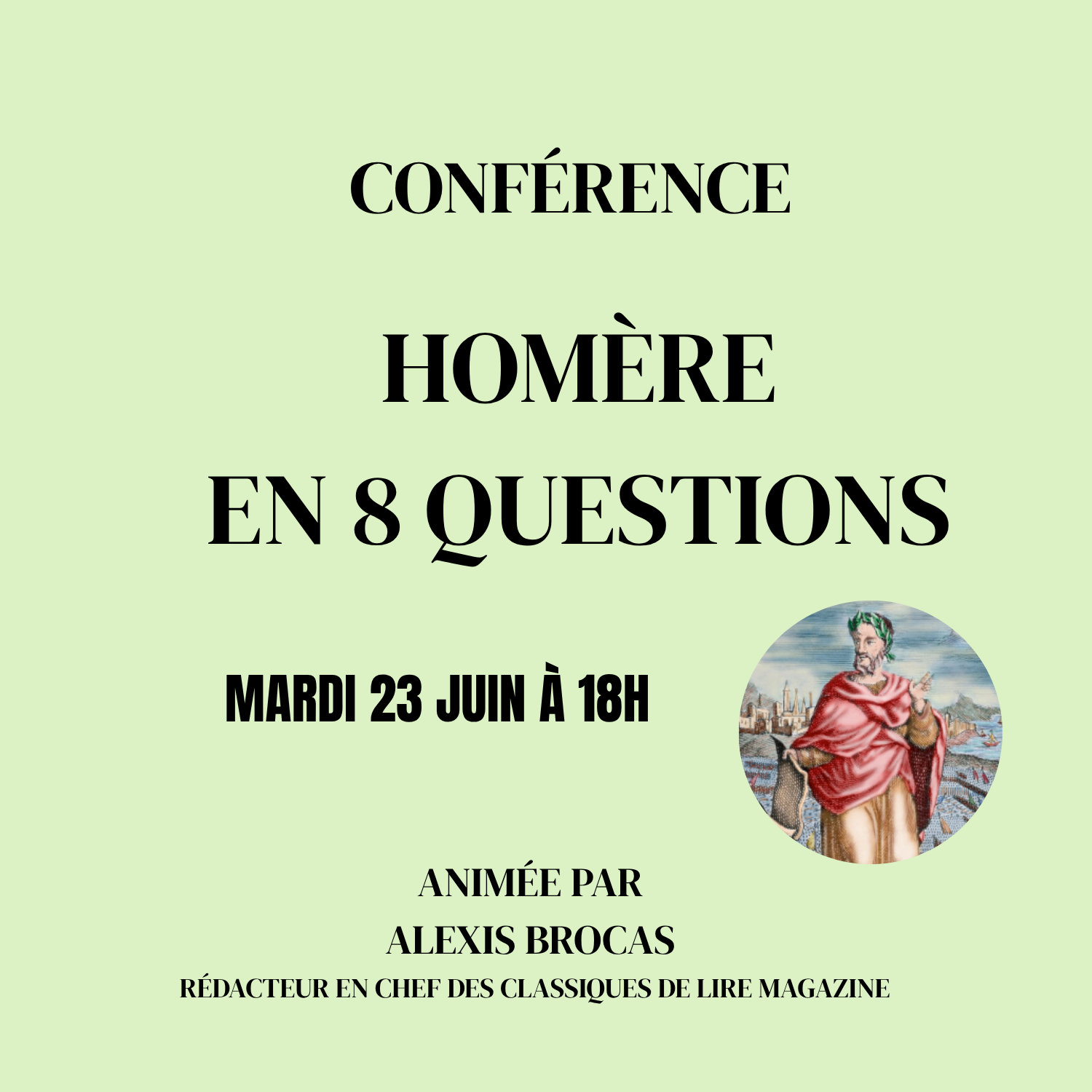 Conférence en ligne et en direct : Homère en 8 questions