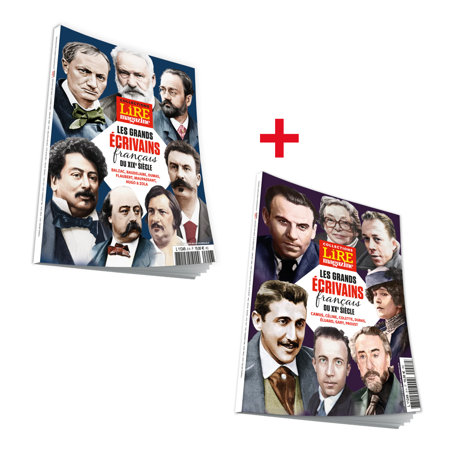 Les plus grands écrivains du XIXe + Les plus grands écrivains du XXe - les deux numéros collector des collections de Lire