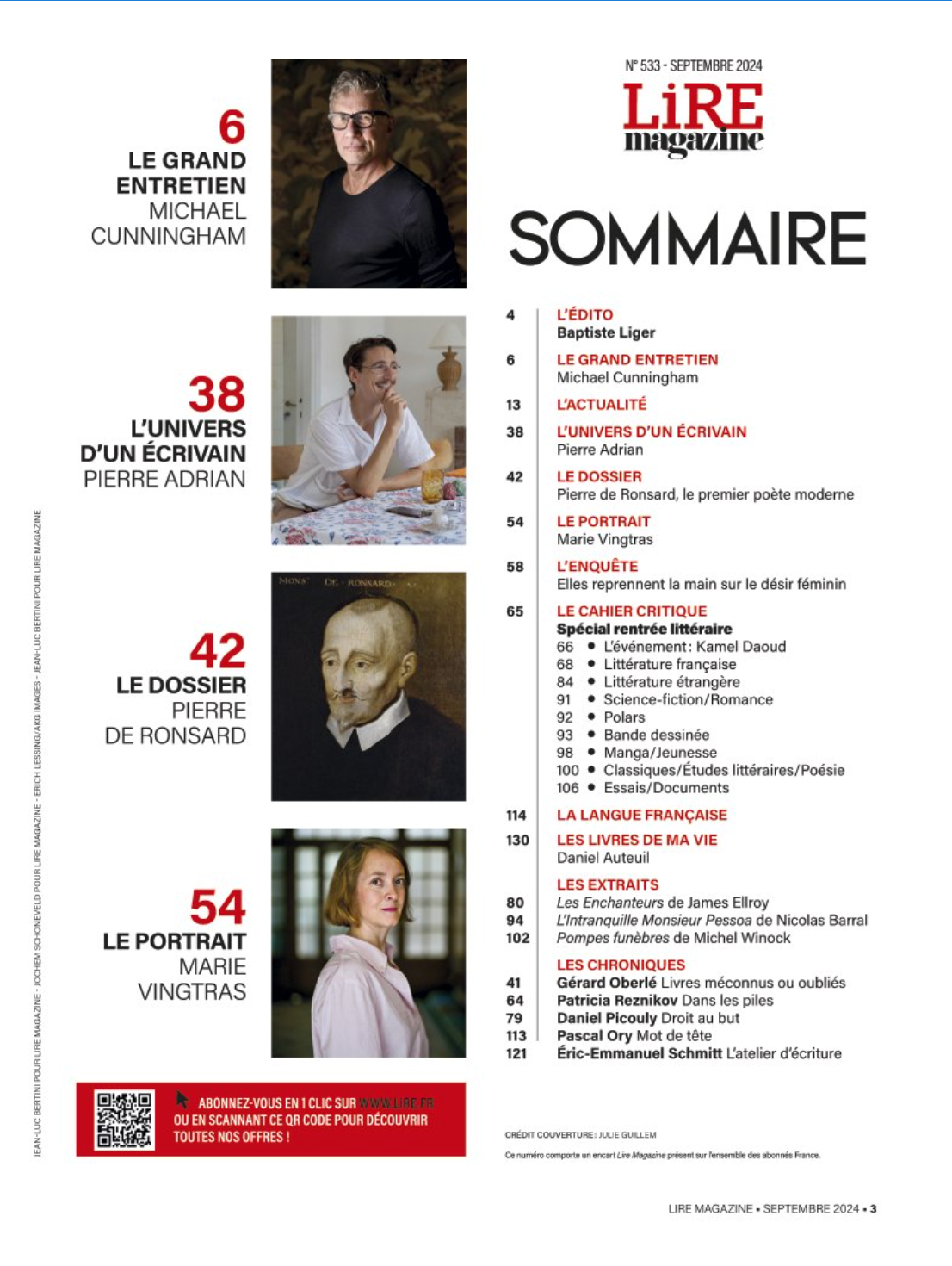 Lire Magazine n°533  - Spécial rentrée littéraire : nos 55 livres préférés - septembre 2024