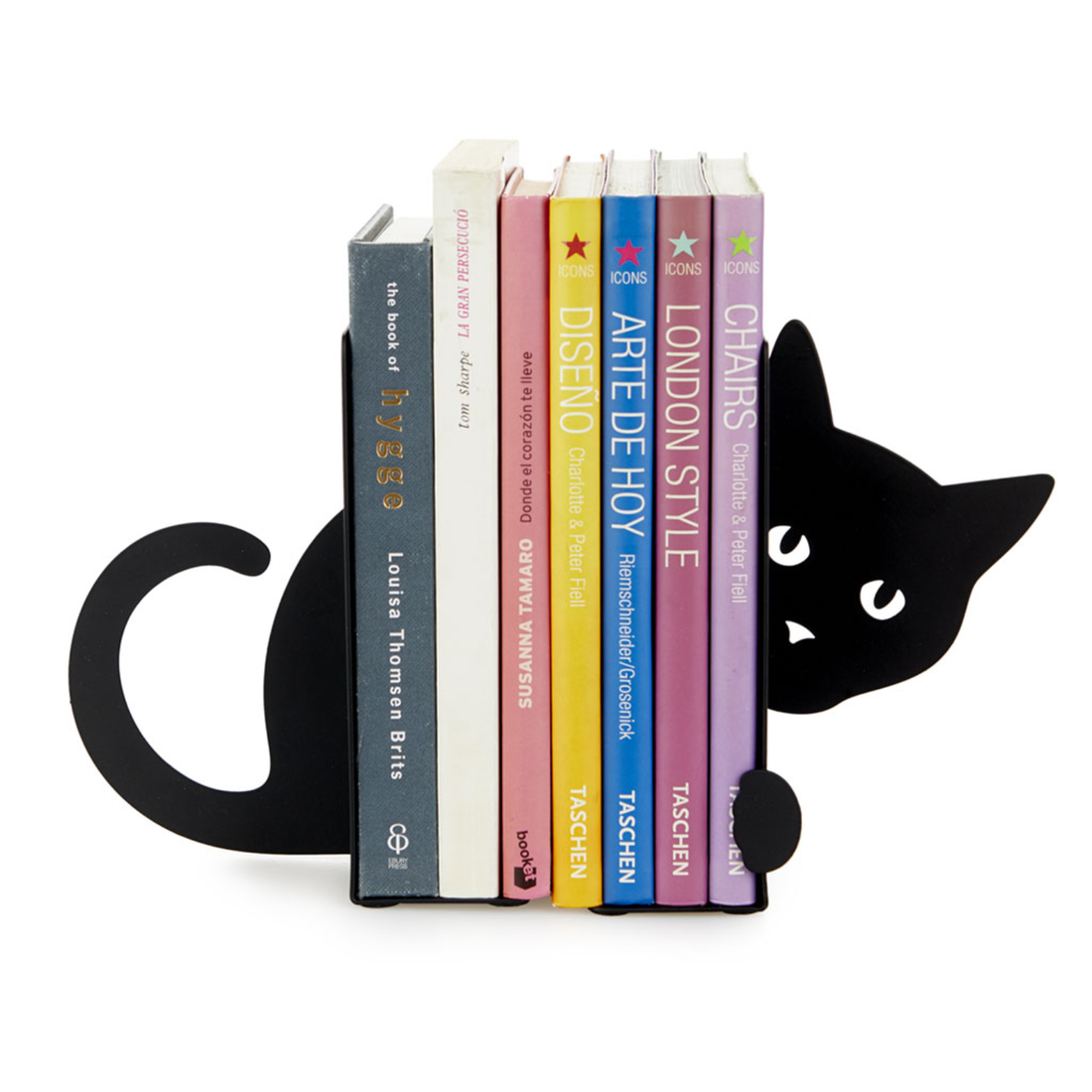 Le serre-livres - Chat caché