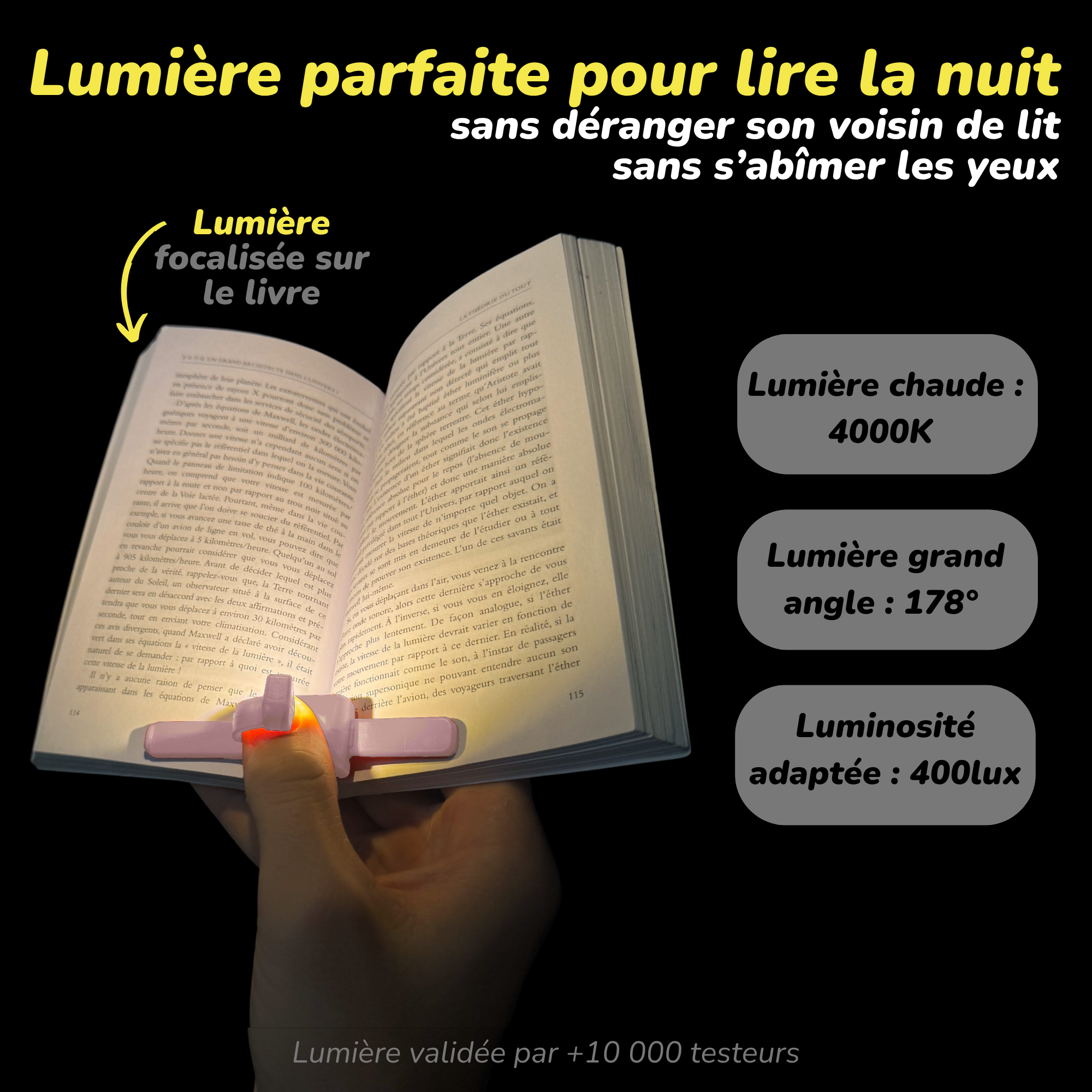 Lizia - La lampe de lecture 3-en-1 - Violette