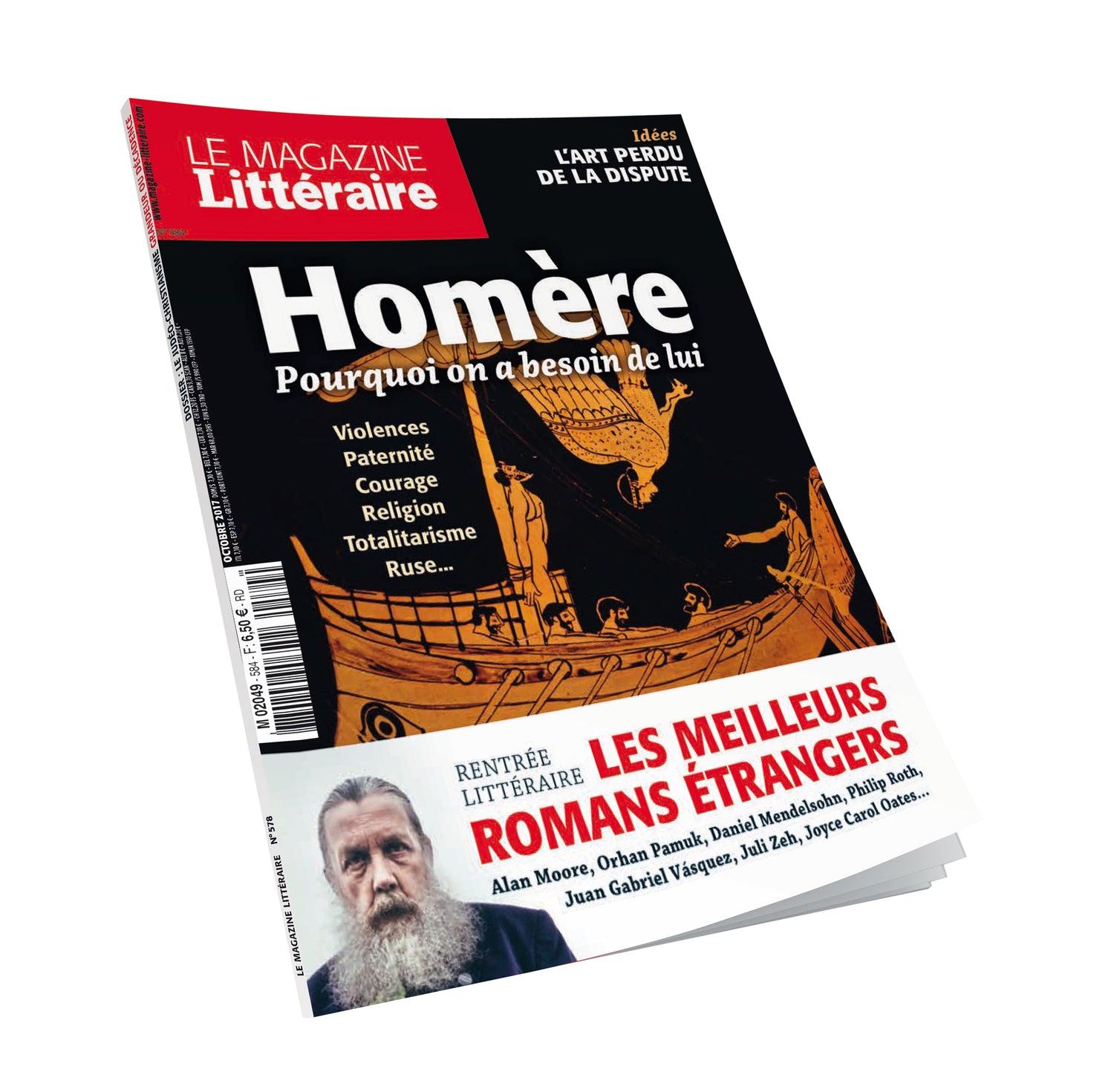 Magazine Littéraire n°584 - Homère, pourquoi on a besoin de lui - septembre 2017.
