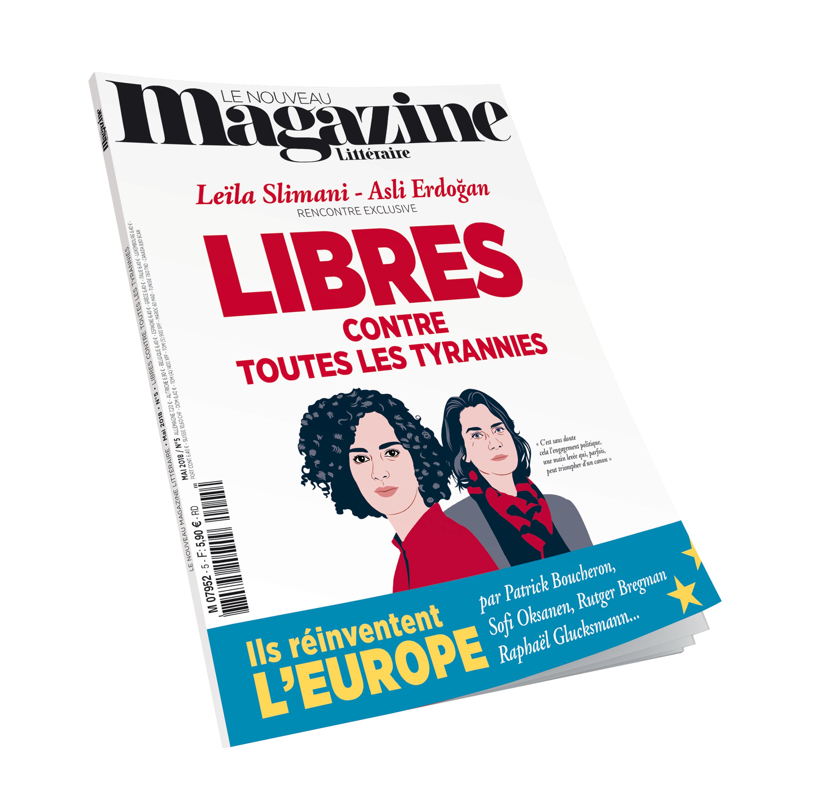 Nouveau Magazine Littéraire n°5 - Leïla Slimani, Asli Erdoğan, libres contre toutes les tyrannies - mai 2018.