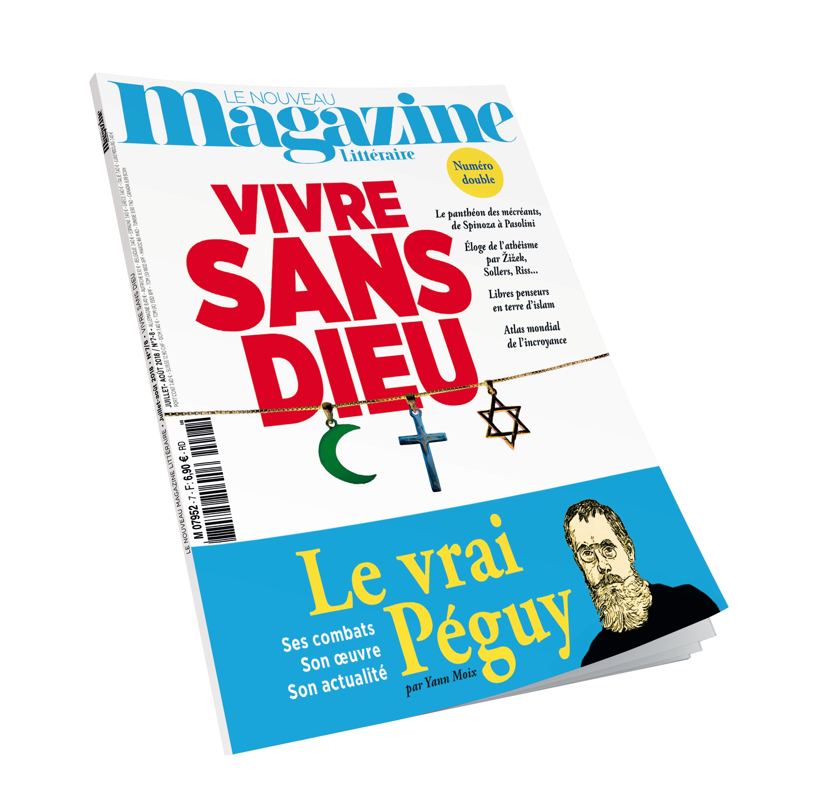 Nouveau Magazine Littéraire n°7/8 - Vivre sans dieu - juillet août 2018.