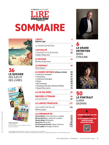 Lire Magazine Littéraire n°509 - Spécial été : Sélection poches &amp; Supplément 100% JEUX - Été 2022
