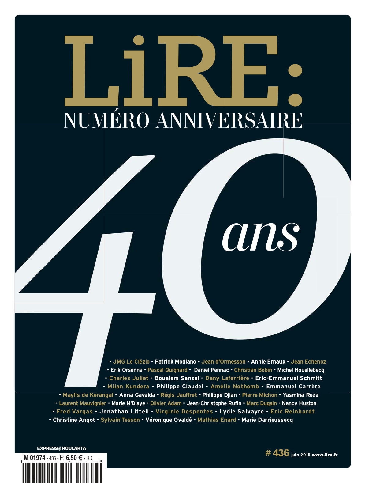 Lire n°436 - Numéro anniversaire 40 ans - juin 2015.