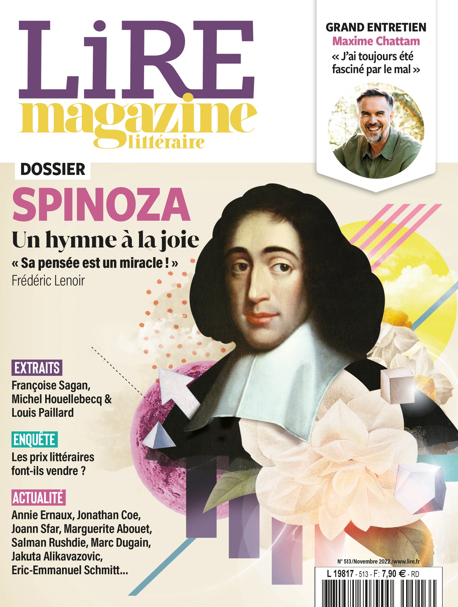 Lire Magazine littéraire n°513 - Spinoza, Un hymne à la joie - Novembre 2022