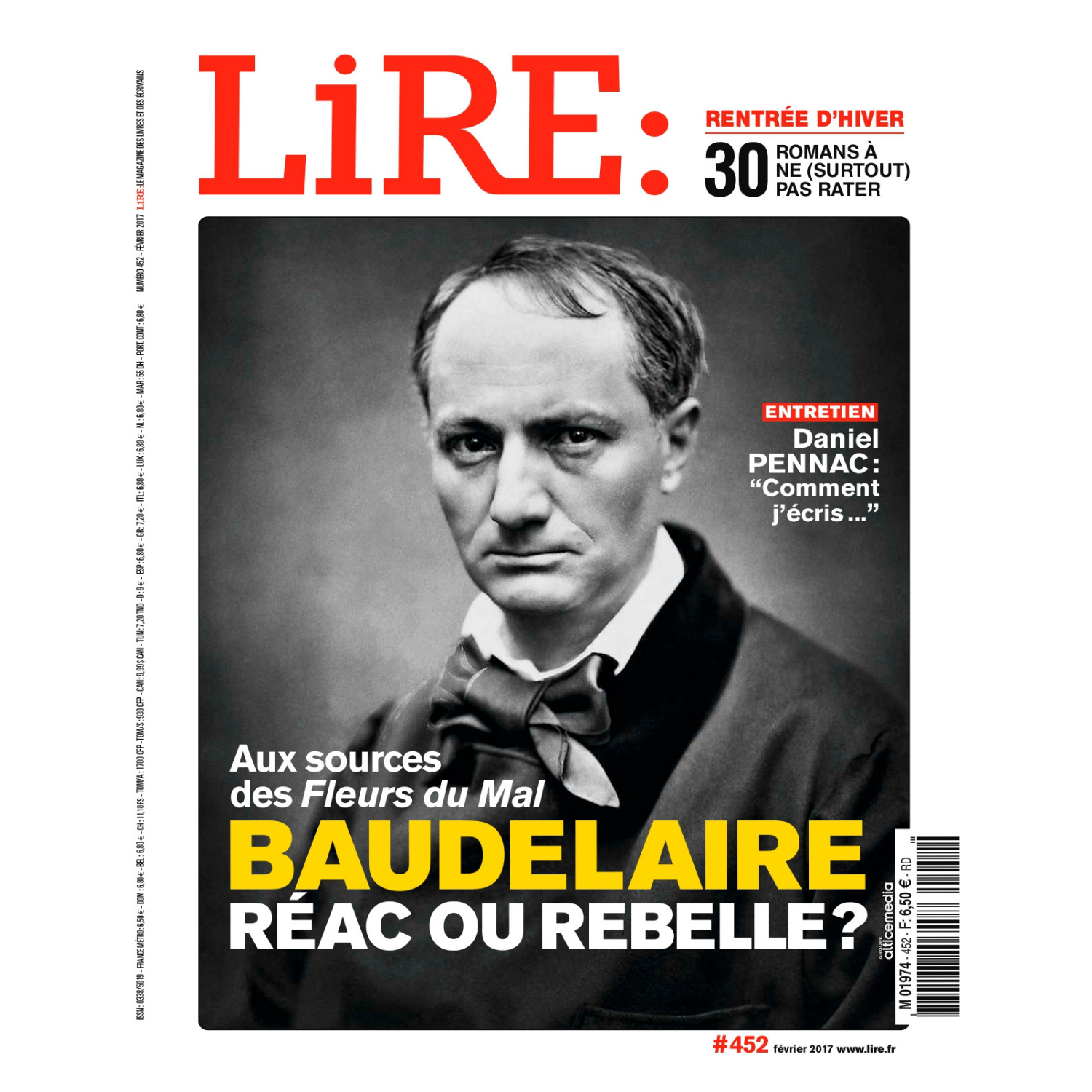 Lire n°452 - Baudelaire réac ou rebelle - février 2017.