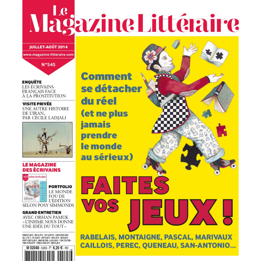 Magazine Littéraire n°545 - Faites vos jeux - juillet août 2014.