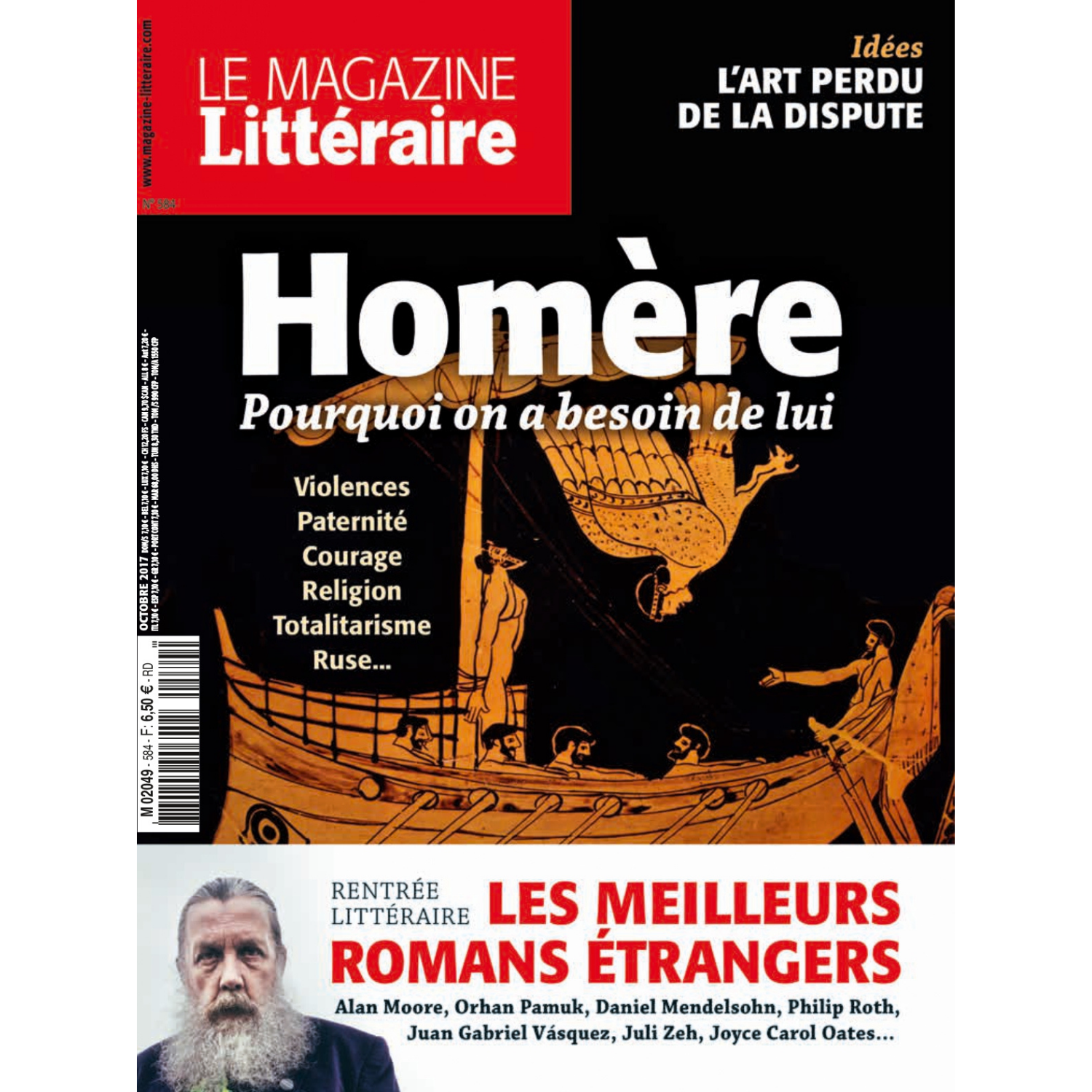 Magazine Littéraire n°584 - Homère, pourquoi on a besoin de lui - septembre 2017.