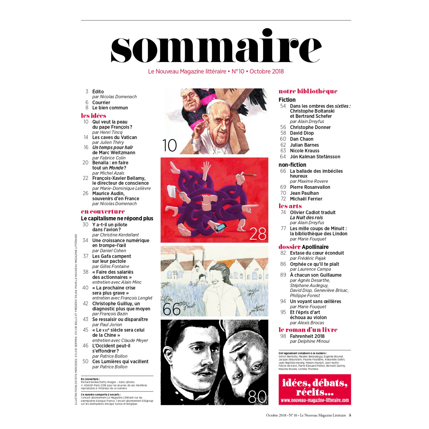 Nouveau Magazine Littéraire n°10 - Le capitalisme ne répond plus - septembre 2018.
