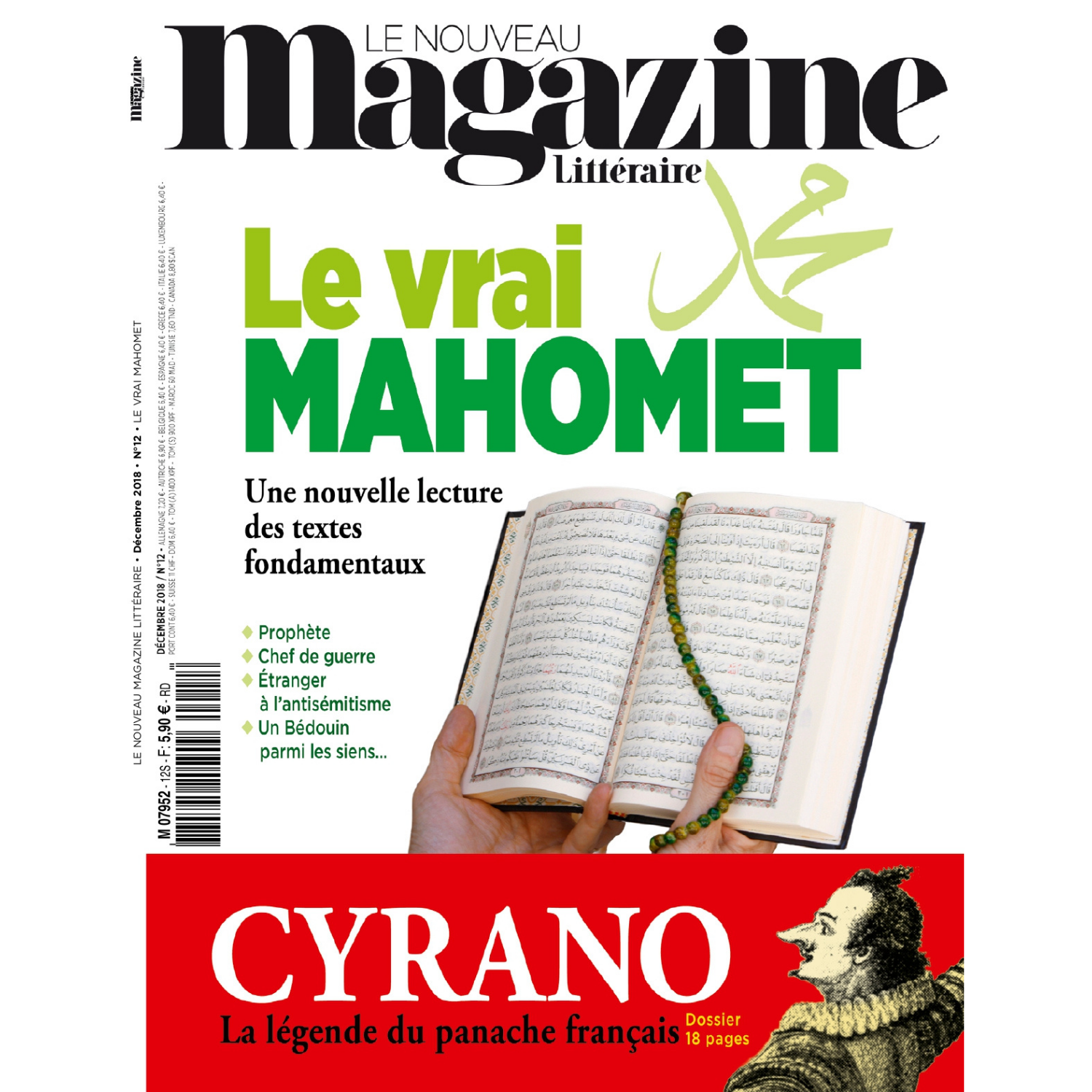 Nouveau Magazine Littéraire n°12 - Le vrai Mahomet, une nouvelle lecture des textes fondamentaux - novembre 2018.