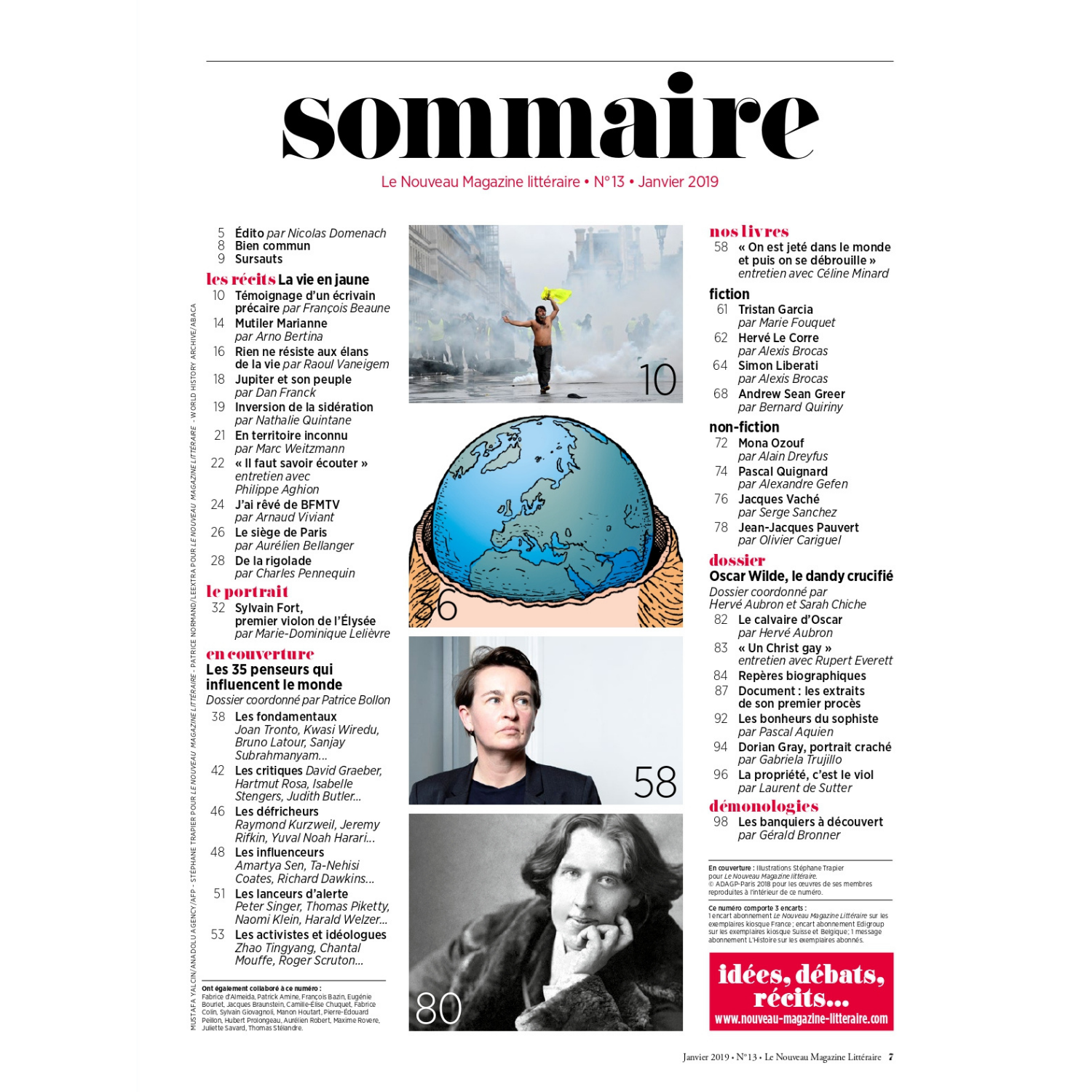 Nouveau Magazine Littéraire n°13 - Les 35 penseurs qui influencent le monde - décembre 2018.