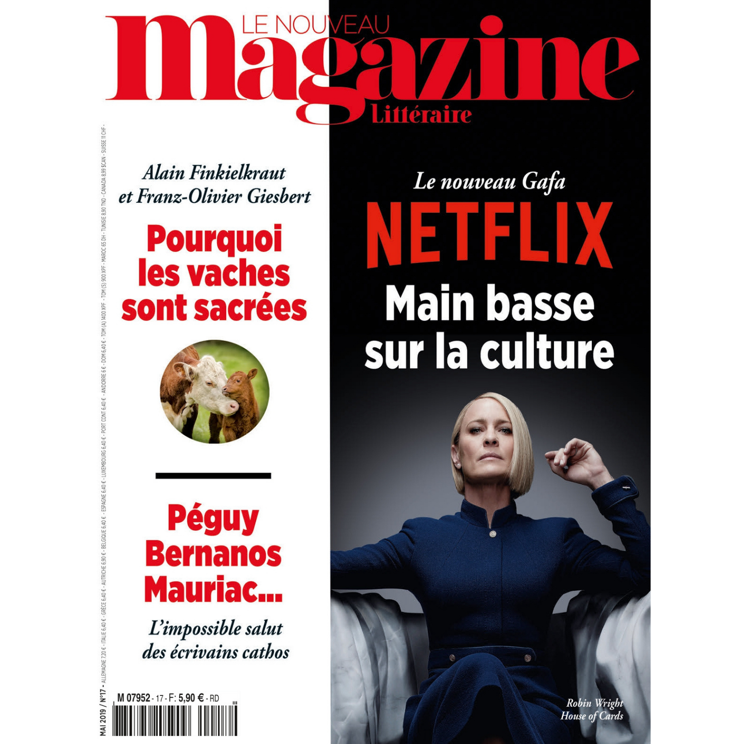 Nouveau Magazine Littéraire n°17 - Netflix, le nouveau Gafa, main basse sur la culture - avril 2019.