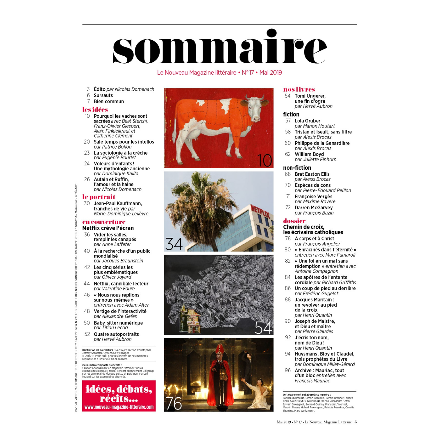 Nouveau Magazine Littéraire n°17 - Netflix, le nouveau Gafa, main basse sur la culture - avril 2019.