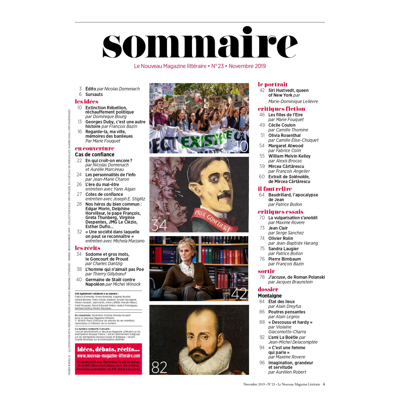 Nouveau Magazine Littéraire n°23 - Montaigne, le philosophe du bonheur ici et maintenant - octobre 2019.