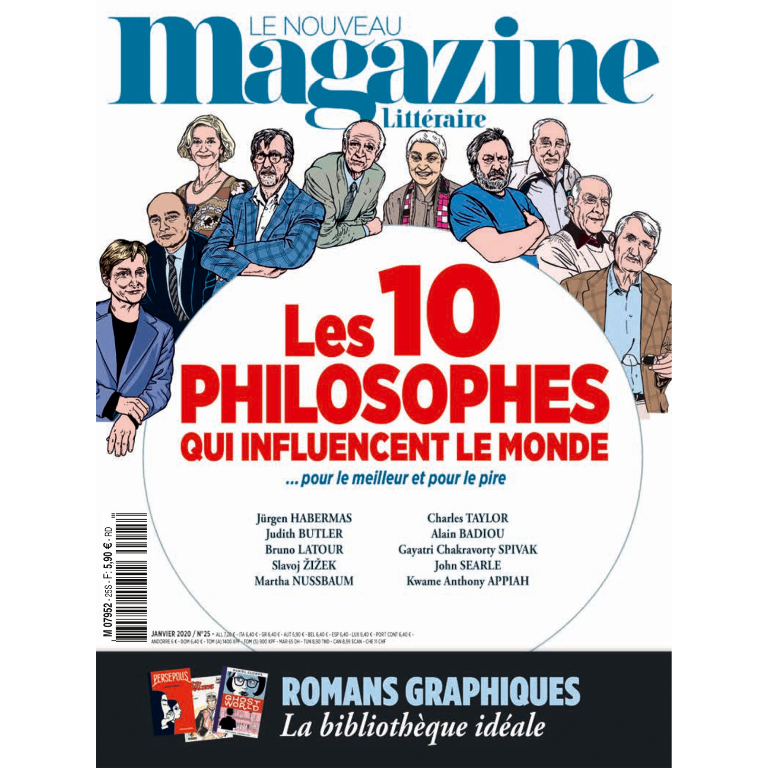 Nouveau Magazine Littéraire n°25 - Les 10 philosophes qui influencent le monde pour le meilleur et le pire - décembre 2019.