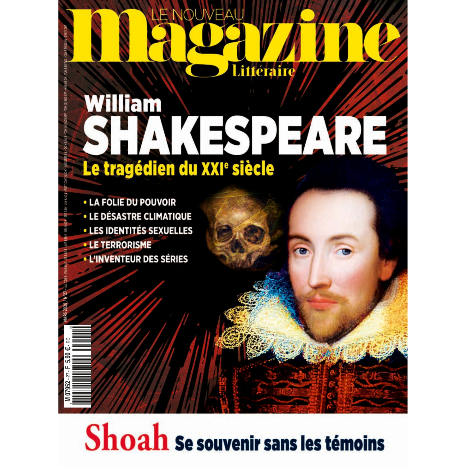 Nouveau Magazine Littéraire n°27 - William Shakespeare, le tragédien du XXIe siècle - février 2020.