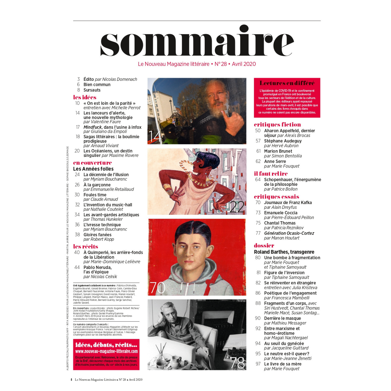 Nouveau Magazine Littéraire n°28 - Les années folles - mars 2020.