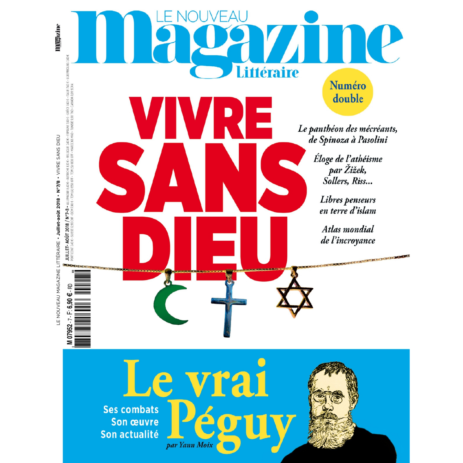 Nouveau Magazine Littéraire n°7/8 - Vivre sans dieu - juillet août 2018.