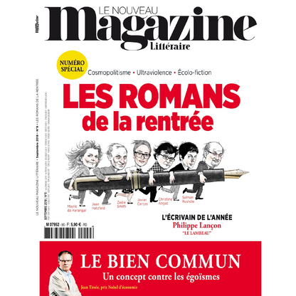 Nouveau Magazine Littéraire n°9 - Les romans de la rentrée - septembre 2018.